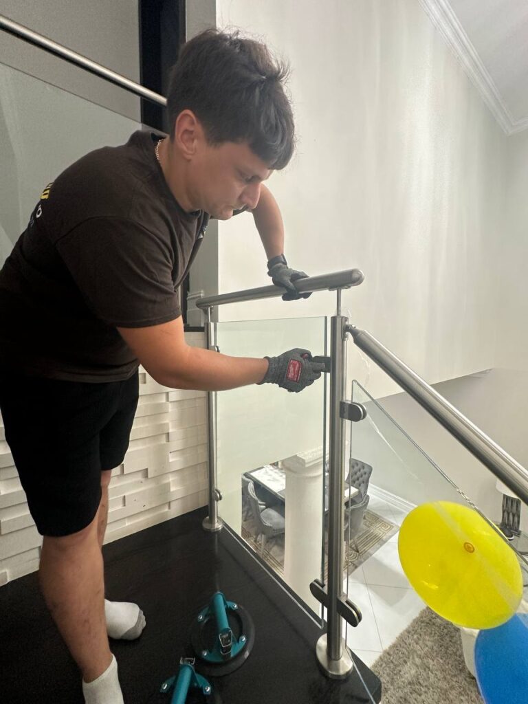 frameless glass staircase balustrade boca raton