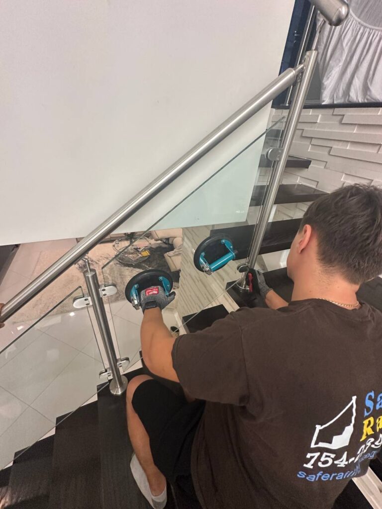 glass stair railing installation boca raton fl