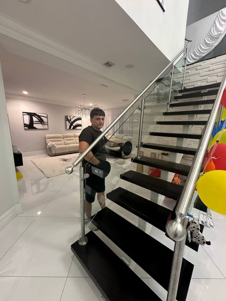 modern glass stair railing boca raton fl